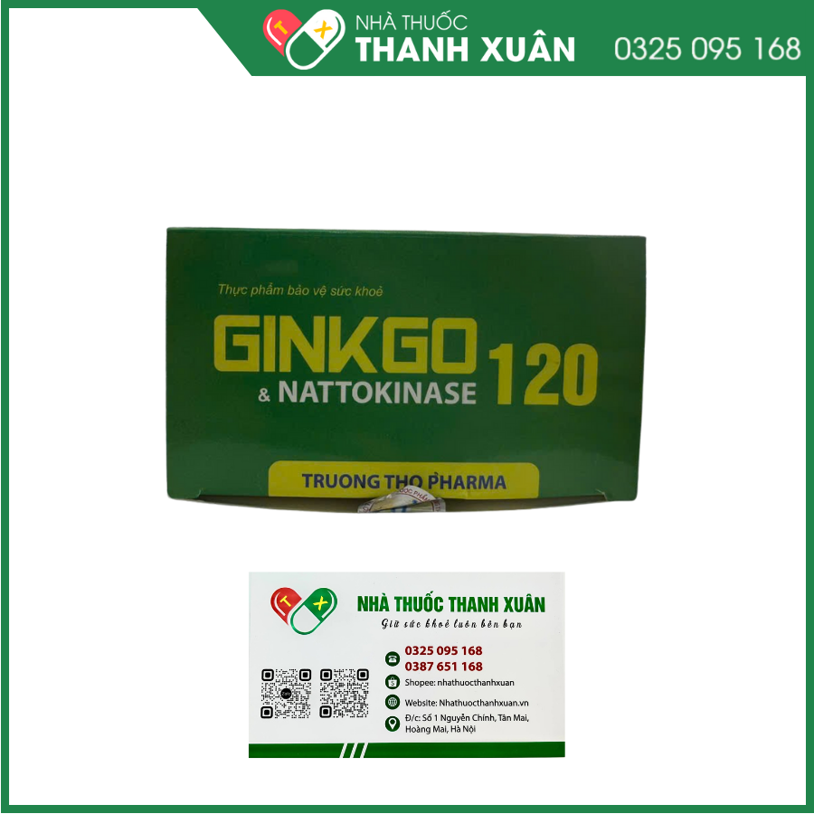 Ginkgo &amp; Nattokinase 120 viên uống bổ não, ngăn ngừa tai biến